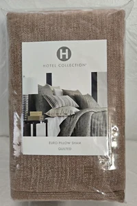 Hotel Collection Euro Pillow 1-Sham Quilted Yarn Dye 26" x 26" Brown - Picture 1 of 2