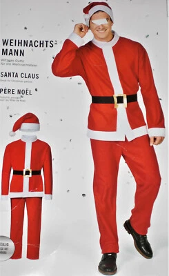 NO-NAME 4 tlg. Herren Kostüm Weihnachtsmann Santa Claus Gr.M 48/50 Weihnachtsfeier NEU