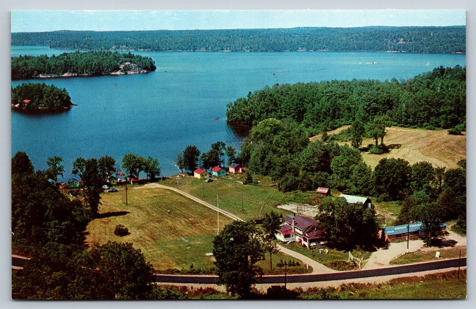 Minden Ontario Braeside Lodge Cottages Haliburton Highlands Aerial View Postcard - Image 1 of 3