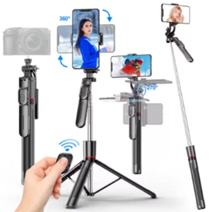 67" Professional Cell Phone Holder + Camera Tripod Stand Remote Selfie Stick US - Picture 1 of 12