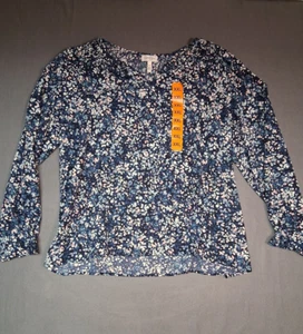 Jessica Simpson V-Neck Long Sleeve Polyester Top Stretch Blue Women's XXL NWT - Picture 1 of 13