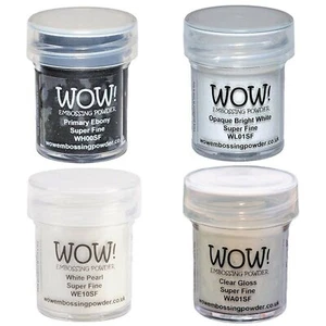 Wow! Embossing Powder Super Fine Black and White Bundle: Primary Ebony, Opaqu... - Picture 1 of 5