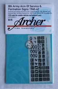 Letreros de formación y 8o ejército británico Archer 1/35 1940-1942 #3 (5 mm) AR35069.5 - Imagen 1 de 1
