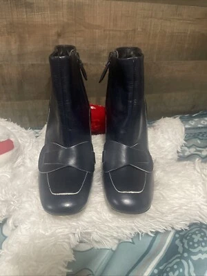 Botines de mujer Tory Burch de cuero bond azul marino talla 7 M Foto 1 de 4