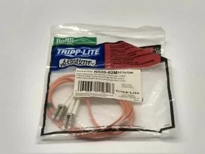 NEW! ~ Tripp Lite N520-02M 6Ft Duplex Multimode 50/125 Fiber Optic Patch Cable - Picture 1 of 6