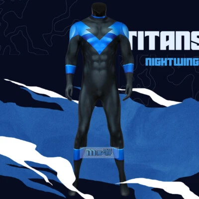 Robin Nightwing Dick Grayson Juegos con disfraces Para hombres Mono Fiesta de Halloween Disfraz  Foto 1 de 4