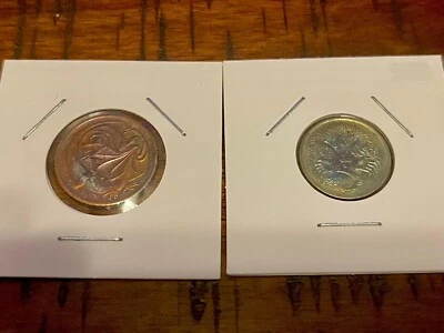 Lot of 2 Australia 🇦🇺 Coins RAINBOW 🌈 TONED! Spend $20=free 🎁 (#343) - Image 1 of 4