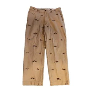 POLO Ralph Lauren Embroidered Phesant  Duck/Chino Pants 34/29.5 Golf Hunt Tan  - Picture 1 of 10