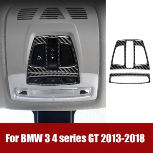 Black Carbon Fiber Car Reading Light Panel Frame Trim Sticker For BMW 3 F20 F30 - Foto 1 di 7