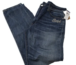 Neu Polo Ralph Lauren Verick Slim Straight Patchwork Graffiti Jeans - 38T x 36 - Bild 1 von 6