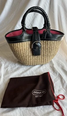 Сумочка-корзина тканая Coach 6271 с пылезащитным чехлом - Изображение 1 из 4