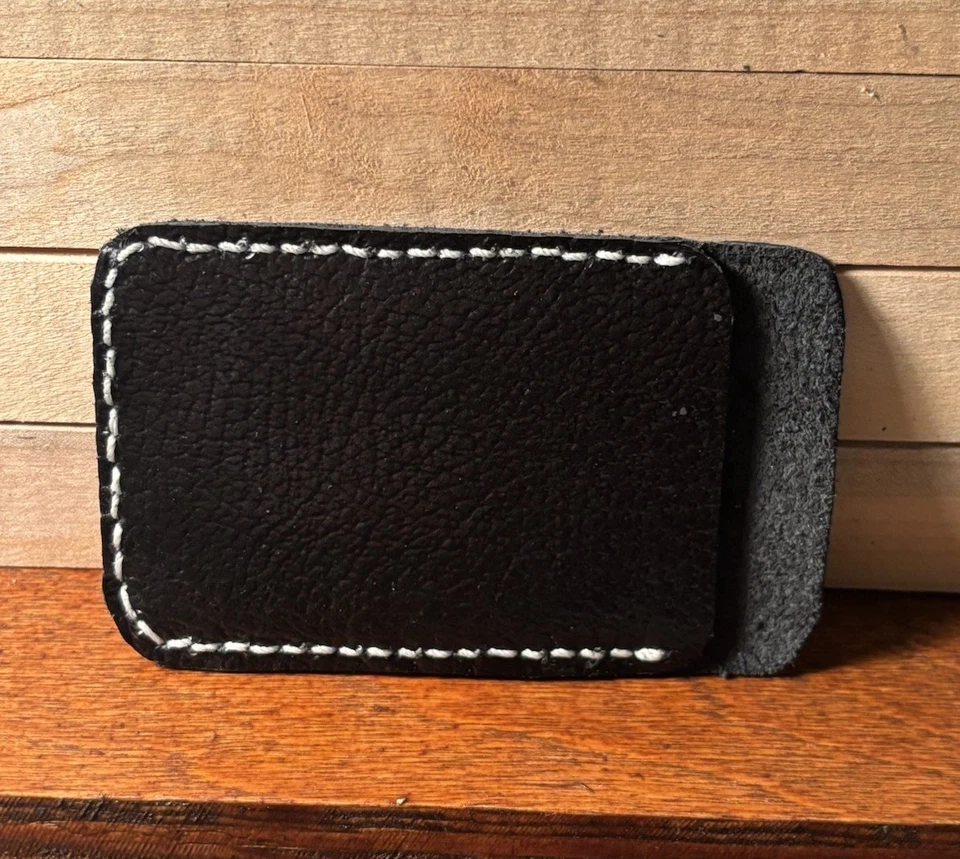 Funda para tarjeta de visita de cuero clásico EDC - Hecha a mano en EE. UU. - Negra Foto 1 de 3