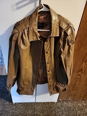 Blazer Chaqueta para Fumar De Colección Carlisle Couture Cuero Genuino Marrón Congac 12, En muy buen estado Foto 1 de 4