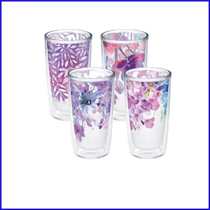 Assorted Set of 4 Double Walled Tumblers - Dishwasher Safe, Durable & Stylish - Picture 1 of 10