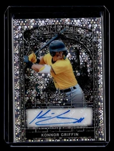 KONNOR GRIFFIN 2024 Leaf Trinity MLB Baseball Auto #6/6 DISCO ACCIAIO ARGENTO - Foto 1 di 2
