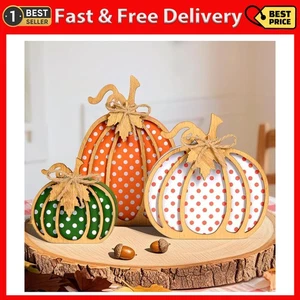 Fall Decorations for Home, 3-Piece Wooden Pumpkin Fall Decor, Autumn Thanksgivin - Picture 1 of 8