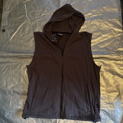 Harley-Davidson Mens Brown American Sleeveless Leather Full-Zip Hoodie Medium - Image 1 of 3