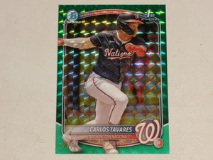 Carlos Tavares 2025 Bowman Chrome BCP-28 1st Green Geometric Refractor RC /99 - Picture 1 of 2