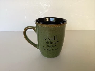 “Be Still” Sage Green Stoneware Coffee Cup 8 Oz - Image 1 of 4