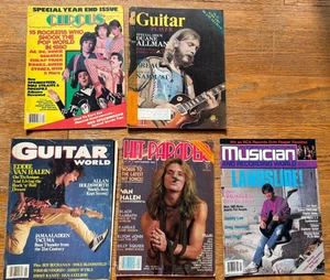 Vintage Rock Magazine Lot of 5 Guitar Hit Parader Circus Van Halen Duane Allman - Picture 1 of 10