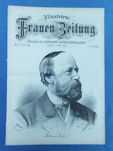 FRAUEN ZEITUNG 1881 - ENGRAVING : GUSTAV VON MOSER ECRIVAIN WRITER  - Picture 1 of 1