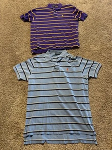 Ralph Lauren Polo Mens Polo Size Large Short Sleeve Purple & Blue Lot Of 2  - Picture 1 of 12