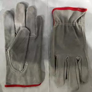 12 PR. Leather Cowhide Drivers Construction Protective Roping Work Gloves SMALL - Picture 1 of 4
