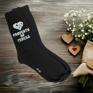 Personalised Socks for Valentines Funny Husband Present Boyfriend Gift Mens - Picture 1 of 7