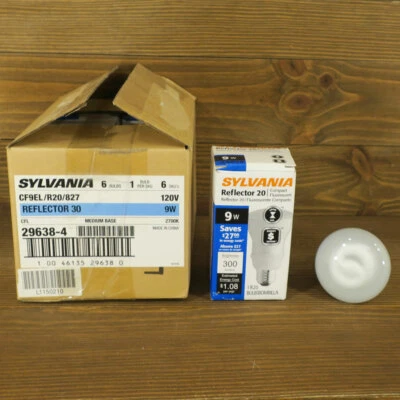 Sylvania 29638 Reflector 30 Compact Fluorescent CF9EL/R20/2700K 9W 2700K 1 Case - Image 1 of 4