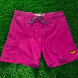 Roxy Board Shorts Girls Size 3 Hot pink Fushia 6" Inseam Swim Beach w/pocket - Picture 1 of 6