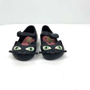 Mini Melissa Black Cat Mary Jane Shoes Toddler Size 5 Halloween Festive