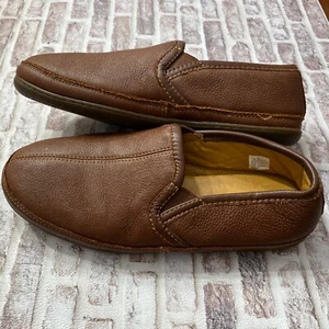 L.L. Bean Elkhide Slippers Mens Size 12 M Brown Leather Slip On Shoes 272346 - Picture 1 of 10