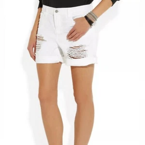 J Brand Nash Shorts Womens Size 26 White Euphoria Shredded Boyfriend Denim  - Picture 1 of 14
