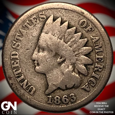 1863 Indian Head Cent Penny  Q8222 Cover