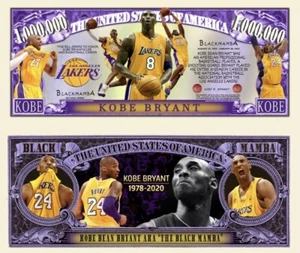 ✅ Pack of 25 LA Lakers Kobe Bryant 1 Million Dollars Collectible Novelty Money ✅ - Picture 1 of 10