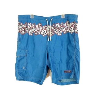 Abercrombie & Fitch Mens sz L Blue Hawaiian Board Short Drawstring Pockets - Picture 1 of 7