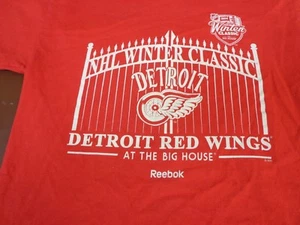 Reebok 2014 NHL Winter Classic Big House Hockey Detroit T-shirt Youth Large E3 - Picture 1 of 6