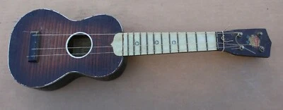 VINTAGE GENUINE P'MICO UKULELE COLLEGIATE 1930s Mother of Pearl Frets Wood - Image 1 of 4
