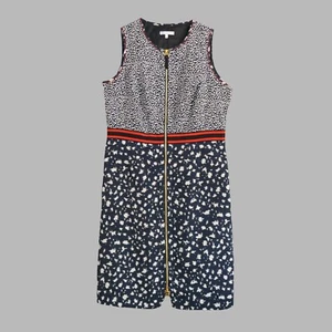 Paule Ka Navy Print Zip Front Shift Dress | FR 46 | UK 16 - Picture 1 of 9
