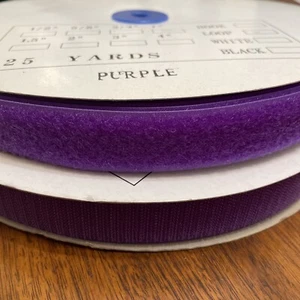 Haken und Öse 25 Yards x 1" zum Aufnähen 2 Rollen Lila NICHT klebend - Bild 1 von 5