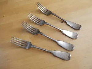 4 Antique Joseph Rodgers silver plated fiddle pattern Forks 17 cm long - Picture 1 of 9