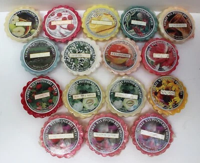 Lot of 16 Various YANKEE CANDLE Floral or Fruity WAX POTPOURRI TARTS - Image 1 of 4