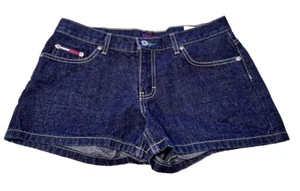 Vintage Tommy Jeans Hilfiger Dark Wash Jean Denim Shorts Women's Size 9 30x3 - Picture 1 of 10