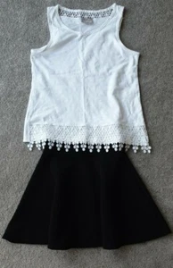 Girls Skirt/Top Set, Age 9 (Black/White) - Picture 1 of 8