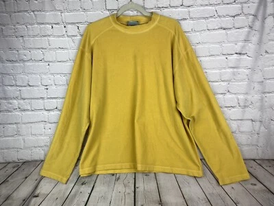 Camisa Pullover Cuello Simulado XL De Colección LL Bean Manga Larga Amarillo Terciopelo Poliéster Foto 1 de 4