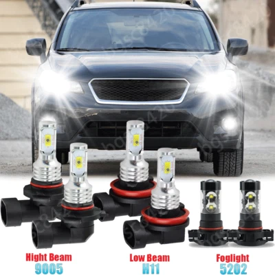 Combo de 6 faros LED altos bajos antiniebla para Subaru XV Crosstrek 2013-2014 Foto 1 de 4