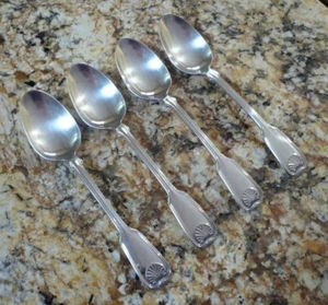 Reed & Barton Colonial Shell 4 Place Oval Soup Spoons 6 3/4" Stainless 1961 - Picture 1 of 3
