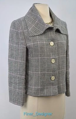Lauren Ralph Lauren RLL suit coat light Jacket crop blazer houndstooth SZ 4 NEW - Image 1 of 4