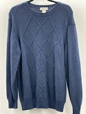 Suéter COVINGTON Cuello Redondo Para Hombre Grande Azul Terroso Tejido Classiccore Preppy Norm Foto 1 de 4