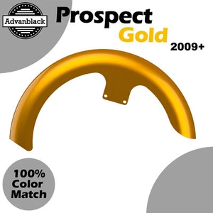 Fits 09+ Harley Advanblack PROSPECT GOLD 21" Reveal Wrapper Hugger Front Fender - Picture 1 of 9